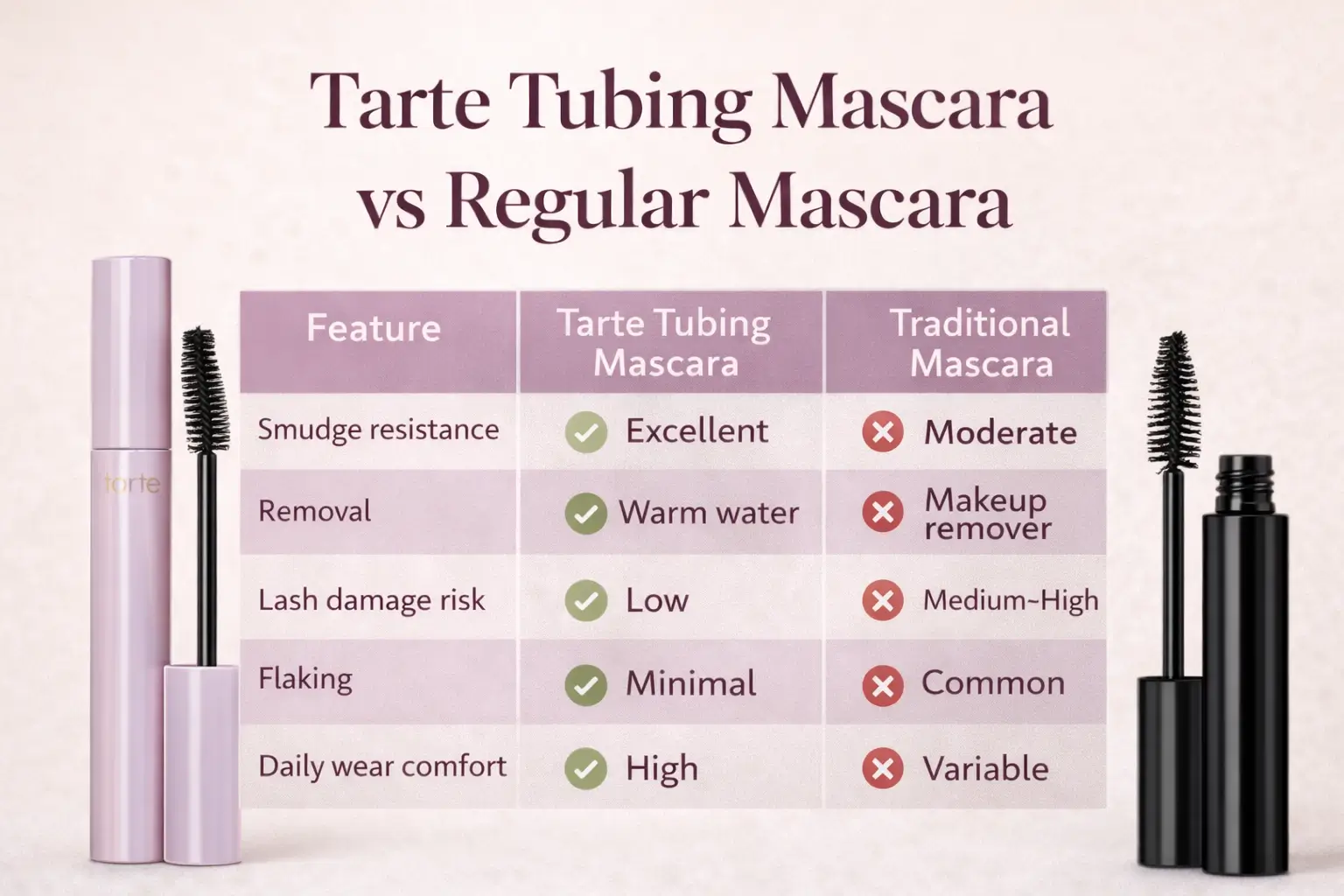 Tarte Tubing Mascara vs Regular Mascara