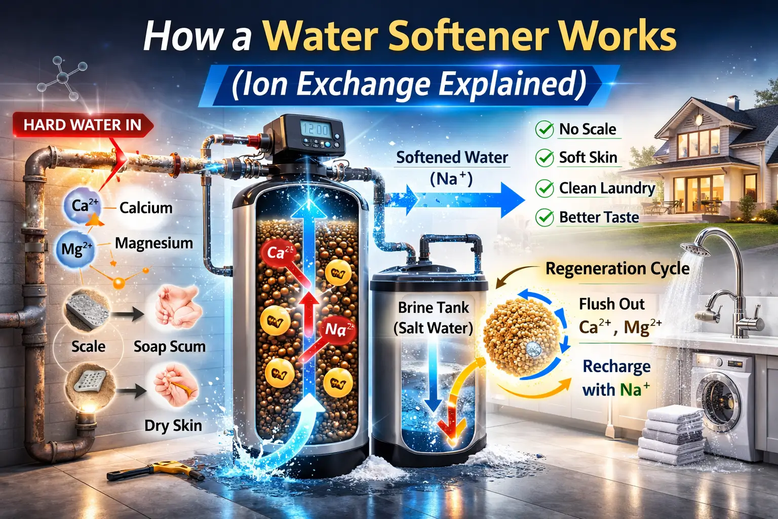 How a Water Softener Works (Ion Exchange Explained)