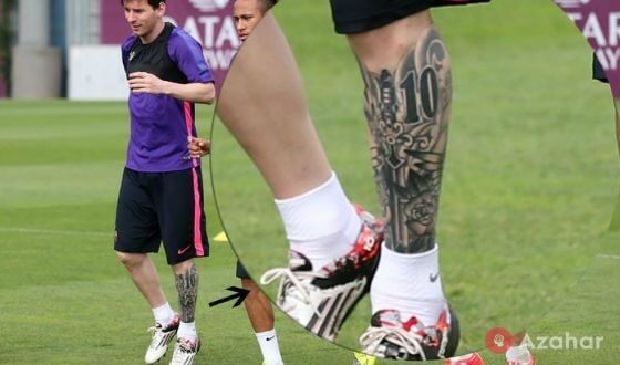 One of the tattoos of Messi