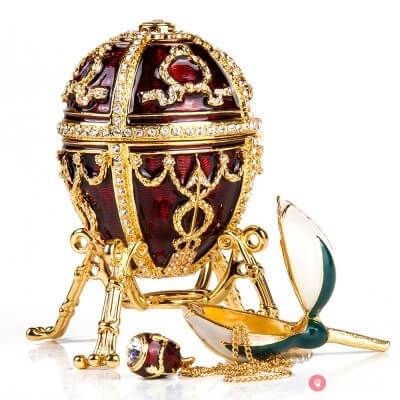 Faberge Egg With a Rose Bud
