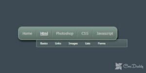 CSS3 horizontal dropdown menu