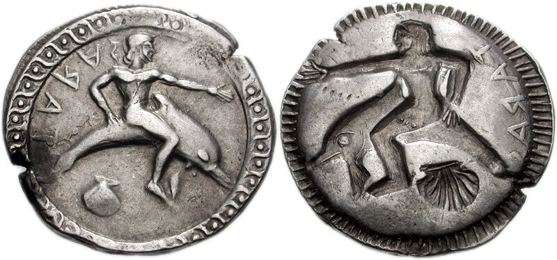 Ancient Coins Have Images Of Dolphins